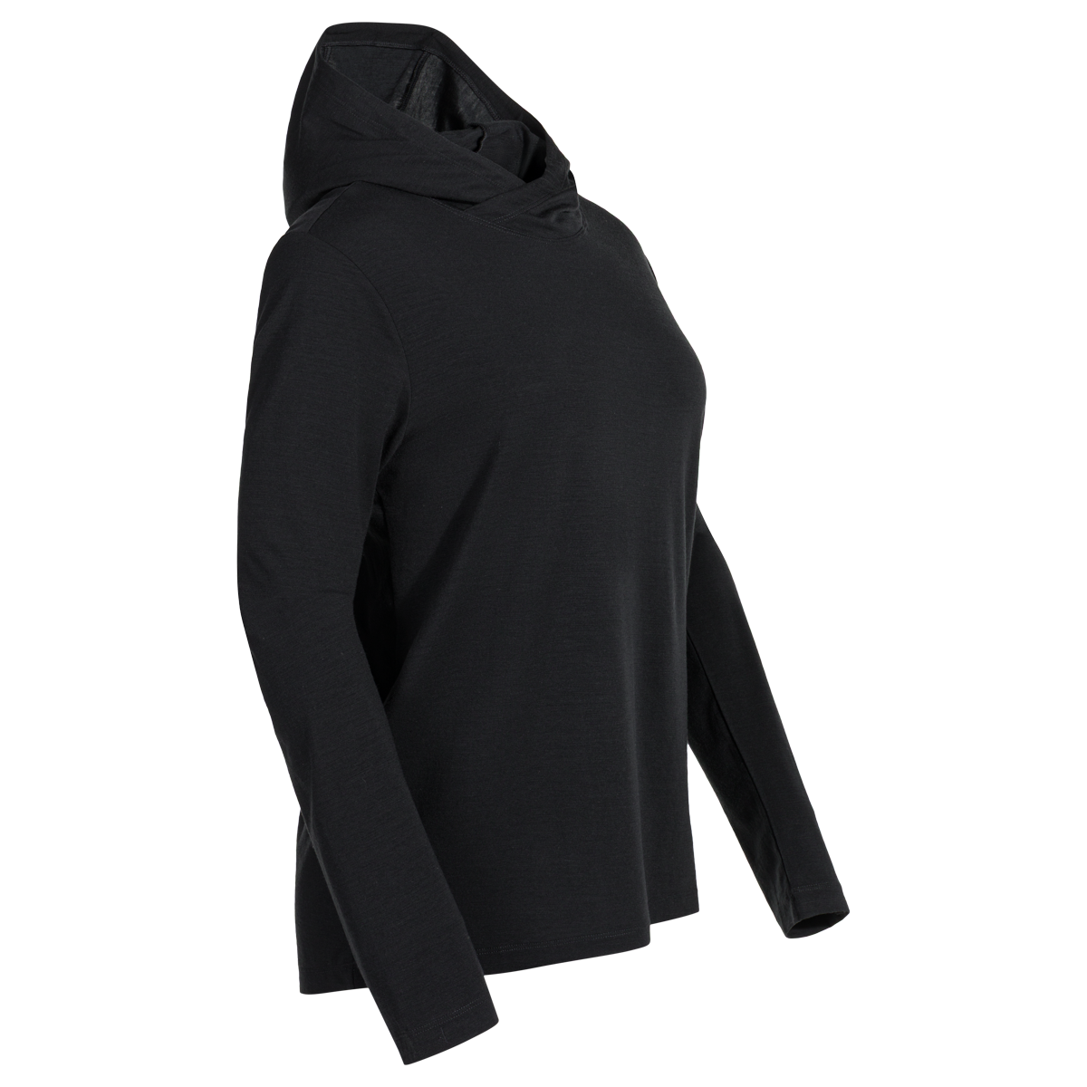 Kora, sweat à capuche en laine mérinos pour femme, coloris Black
