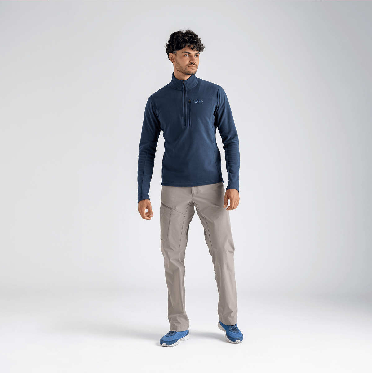 Auro Men's Fleece Zip Top — Dark Navy