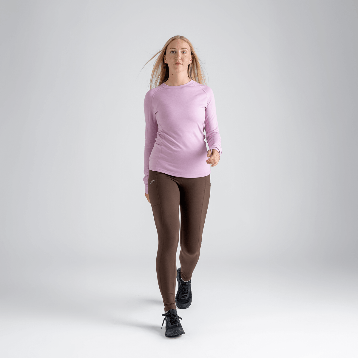 Hejma, t-shirt à manches longues en laine mérinos pour femme, coloris Grape Mauve