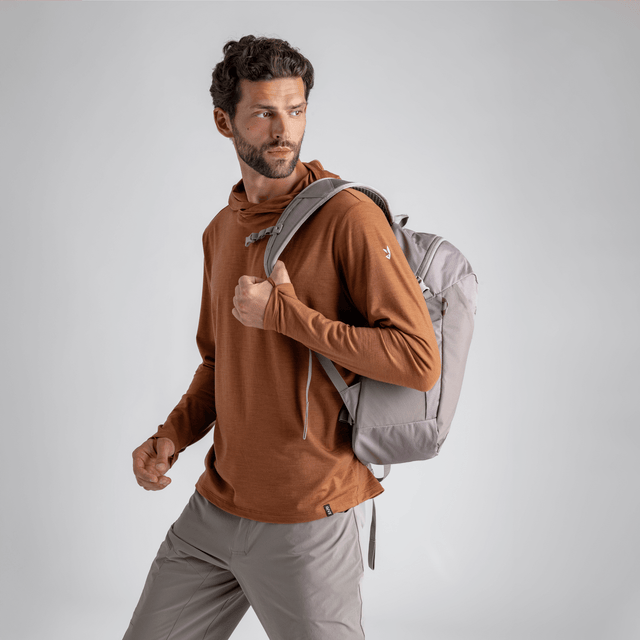 Kora, sweat à capuche en laine mérinos pour homme, coloris Decadent Red