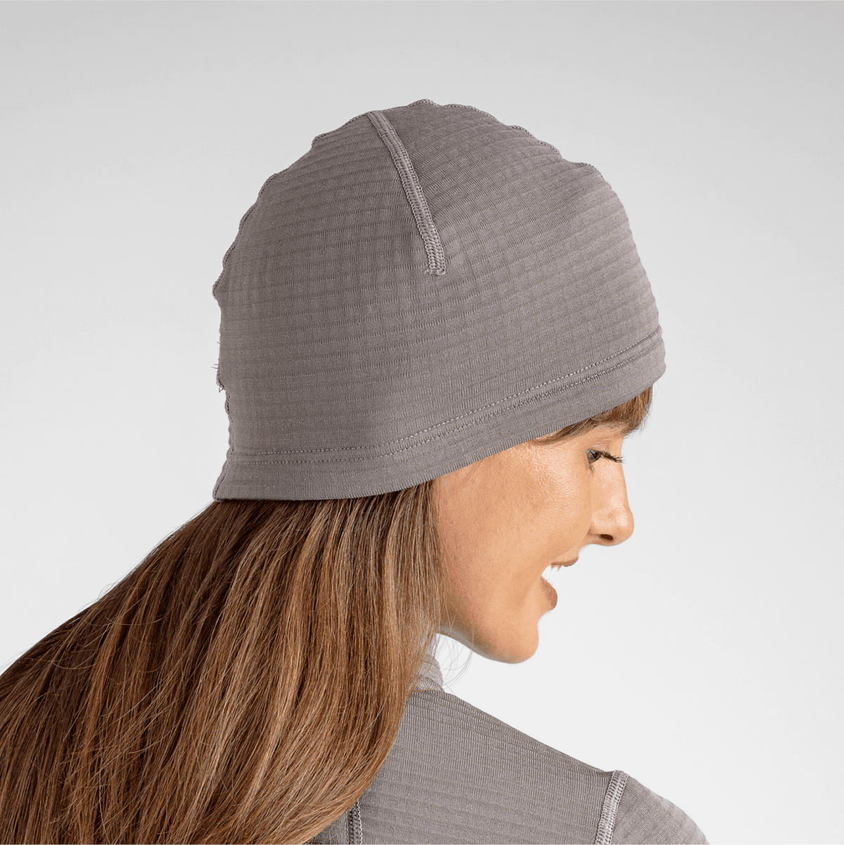 Kovri Merino Grid Beanie — Taupe Beige