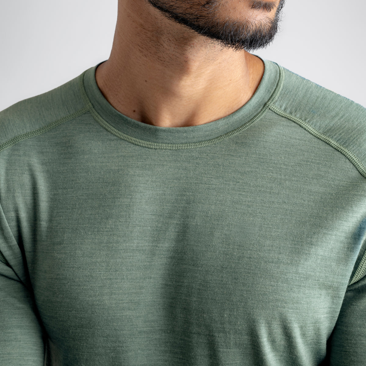 Senti, t-shirt à manches longues en laine mérinos pour homme, coloris Falcon Grey