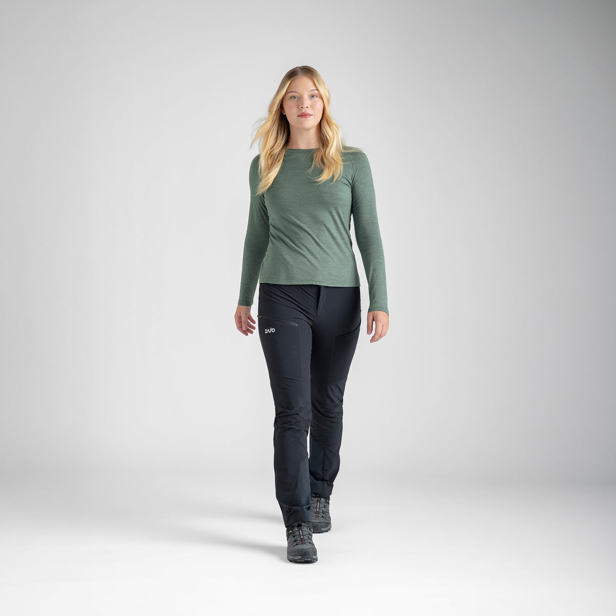 Senti Women's Merino Longsleeve — Thyme Green
