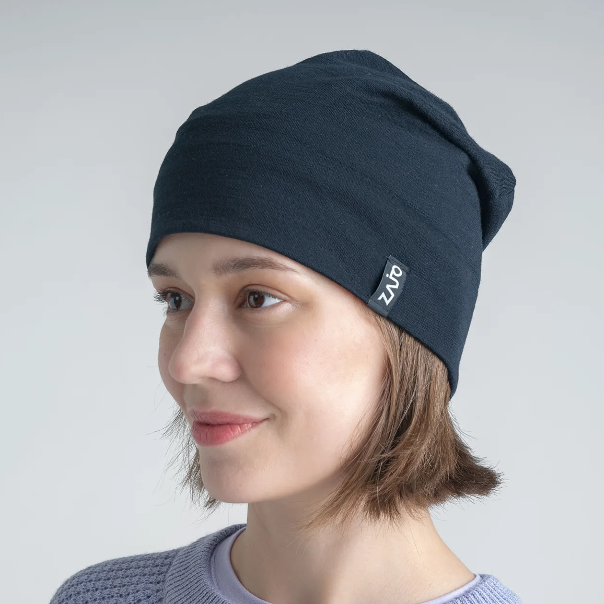 Hejma Merino Slouchy Beanie — Black