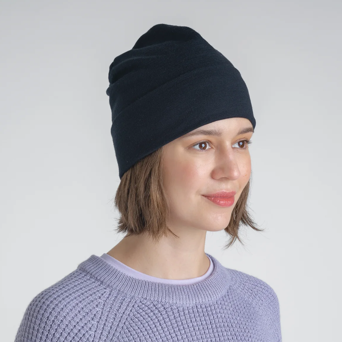 Hejma Merino Slouchy Beanie — Black