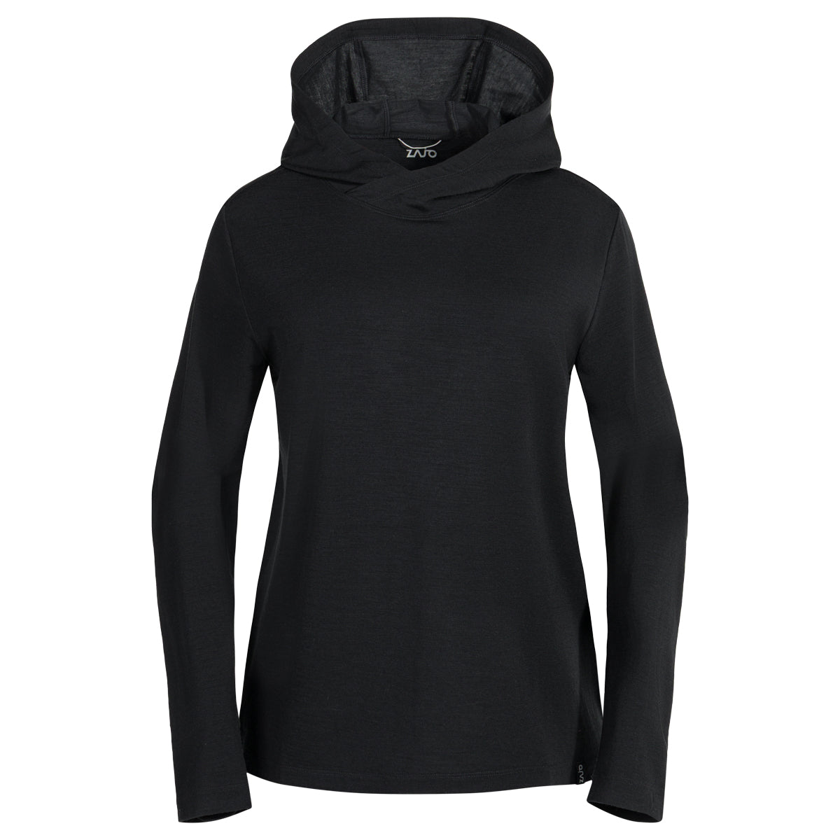 Kora, sweat à capuche en laine mérinos pour femme, coloris Black