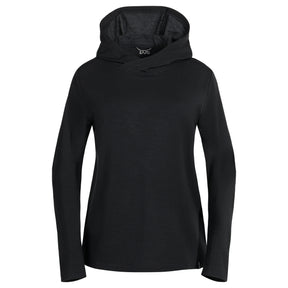 Kora, sweat à capuche en laine mérinos pour femme, coloris Black