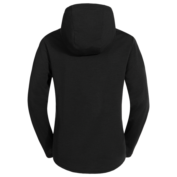 Kora, sweat à capuche en laine mérinos pour femme, coloris Black
