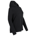 Kora, sweat à capuche en laine mérinos pour femme, coloris Black
