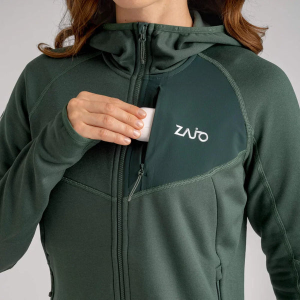 Amiko Women's Fleece Hooded Jacket — Green