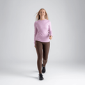 Hejma, t-shirt à manches longues en laine mérinos pour femme, coloris Taupe Beige