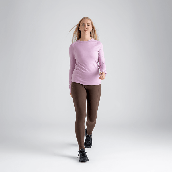 Hejma, t-shirt à manches longues en laine mérinos pour femme, coloris Grape Mauve