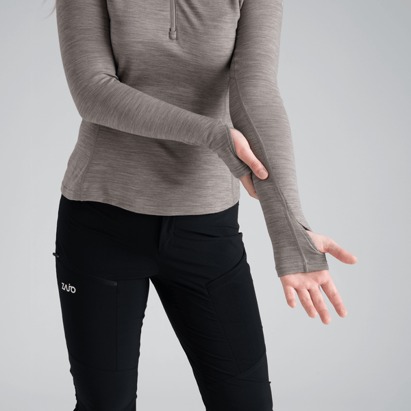 Hejma Women's Merino Zip Top — Grape Mauve