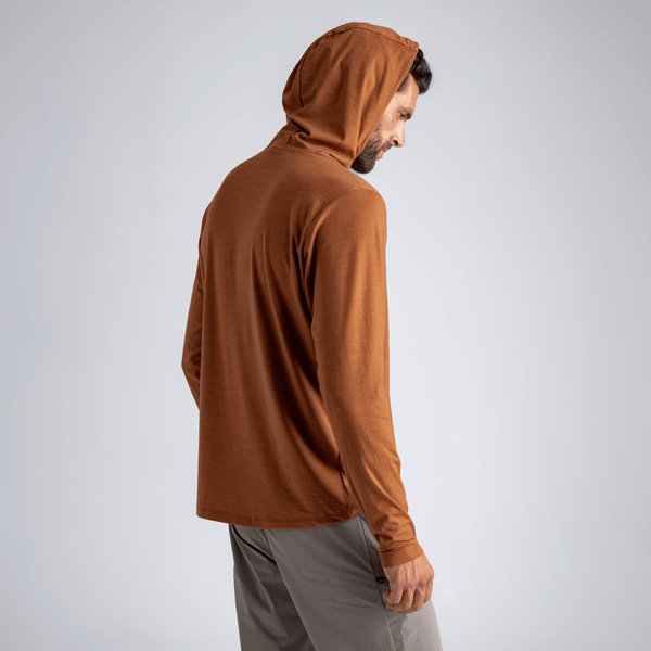 Kora, sweat à capuche en laine mérinos pour homme, coloris Decadent Red