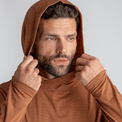 Kora, sweat à capuche en laine mérinos pour homme, coloris Decadent Red