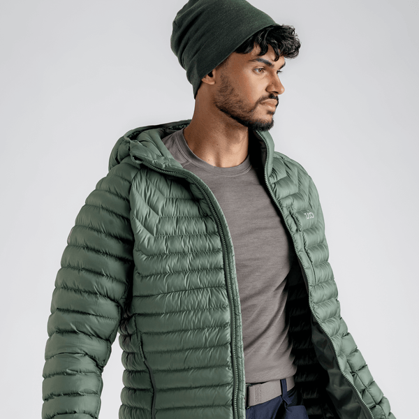 Nubaro Men's Insulated Hooded Jacket — Earth Red
