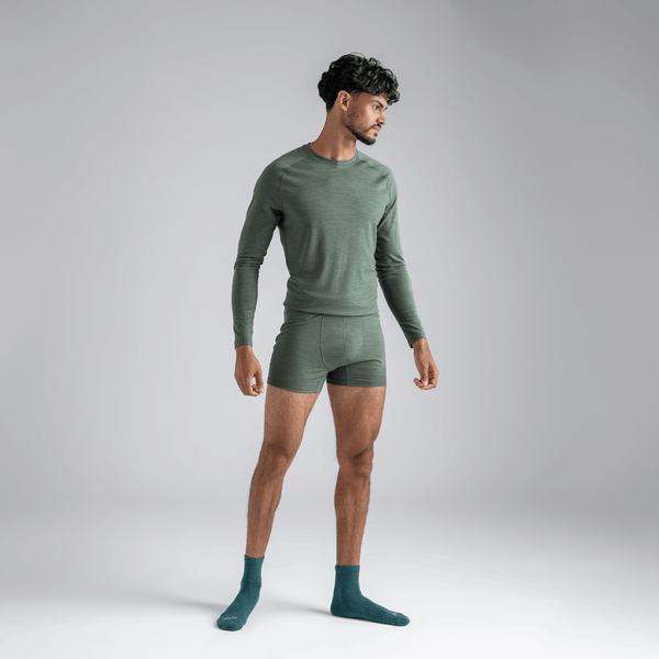 Senti, boxer en laine mérinos pour homme, coloris Thyme Green