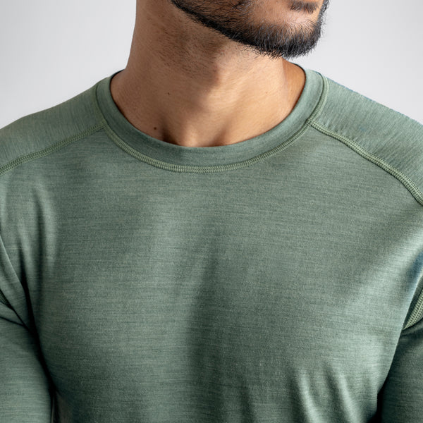 Senti, t-shirt à manches longues en laine mérinos pour homme, coloris Dark Navy